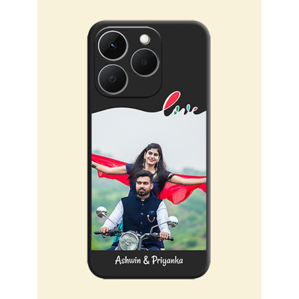 Fall in Love Pattern with Picture on Photo On Space Black Custom Soft Matte Mobile Back Cover - Realme 15T 5G Fall in Love Pattern with Picture on Photo On Space Black Custom Soft Matte Mobile Back Cover - Realme 15T 5G