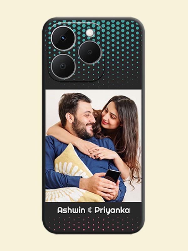 Faded Dots with Grunge Photo Frame and Text On Space Black Custom Soft Matte Mobile Back Cover - Realme 15T 5G