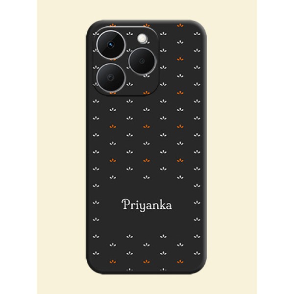 Simple Pattern With Custom Text On Space Black Custom Soft Matte Mobile Back Cover - Realme 15T 5G Simple Pattern With Custom Text On Space Black Custom Soft Matte Mobile Back Cover - Realme 15T 5G