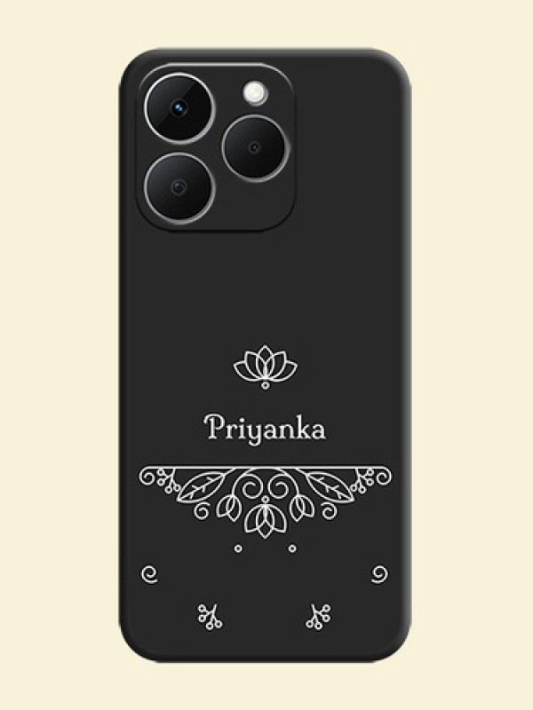 Lotus Garden Custom Text On Space Black Custom Soft Matte Mobile Back Cover - Realme 15T 5G