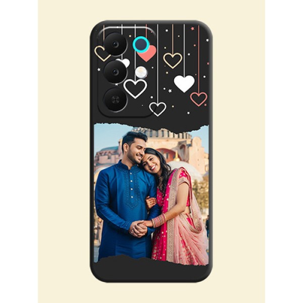 Love Hangings with Splash Wave Picture On Space Black Custom Soft Matte Mobile Back Cover - Realme 15X 5G Love Hangings with Splash Wave Picture On Space Black Custom Soft Matte Mobile Back Cover - Realme 15X 5G