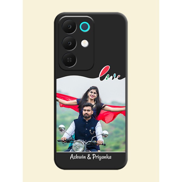 Fall in Love Pattern with Picture on Photo On Space Black Custom Soft Matte Mobile Back Cover - Realme 15X 5G Fall in Love Pattern with Picture on Photo On Space Black Custom Soft Matte Mobile Back Cover - Realme 15X 5G