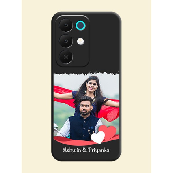 Pin Color Love Shaped Ribbon Design with Text On Space Black Custom Soft Matte Mobile Back Cover - Realme 15X 5G Pin Color Love Shaped Ribbon Design with Text On Space Black Custom Soft Matte Mobile Back Cover - Realme 15X 5G