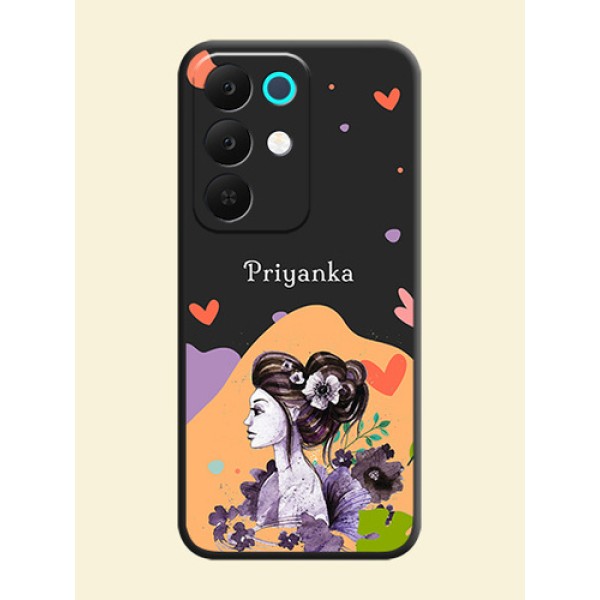 Namecase For Her With Fancy Lady Image On Space Black Custom Soft Matte Mobile Back Cover - Realme 15X 5G Namecase For Her With Fancy Lady Image On Space Black Custom Soft Matte Mobile Back Cover - Realme 15X 5G