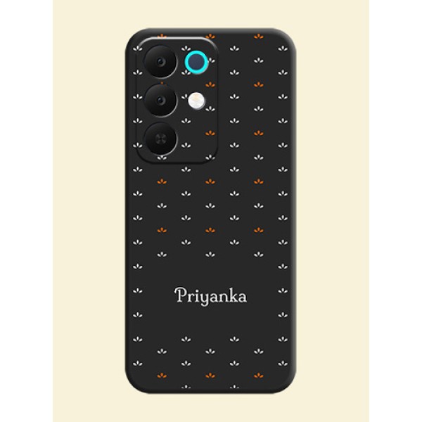 Simple Pattern With Custom Text On Space Black Custom Soft Matte Mobile Back Cover - Realme 15X 5G Simple Pattern With Custom Text On Space Black Custom Soft Matte Mobile Back Cover - Realme 15X 5G