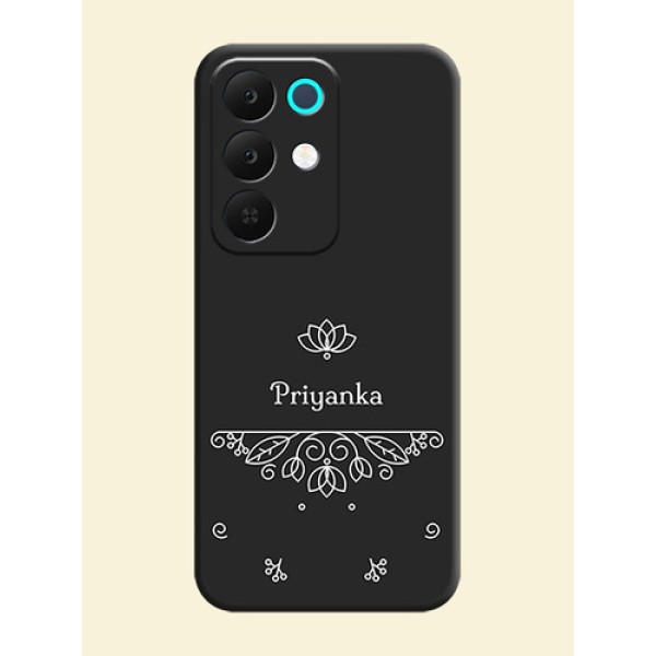 Lotus Garden Custom Text On Space Black Custom Soft Matte Mobile Back Cover - Realme 15X 5G Lotus Garden Custom Text On Space Black Custom Soft Matte Mobile Back Cover - Realme 15X 5G