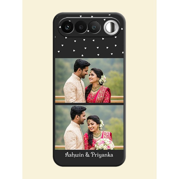 Miniature Love Symbols with Name On Space Black Custom Soft Matte Mobile Back Cover - Realme 16 5G Miniature Love Symbols with Name On Space Black Custom Soft Matte Mobile Back Cover - Realme 16 5G