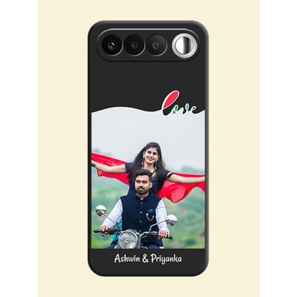 Fall in Love Pattern with Picture on Photo On Space Black Custom Soft Matte Mobile Back Cover - Realme 16 5G Fall in Love Pattern with Picture on Photo On Space Black Custom Soft Matte Mobile Back Cover - Realme 16 5G