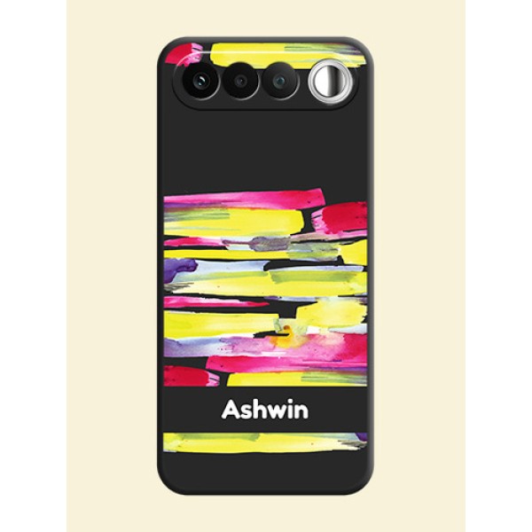 Brush Coloured On Space Black Custom Soft Matte Mobile Back Cover - Realme 16 5G Brush Coloured On Space Black Custom Soft Matte Mobile Back Cover - Realme 16 5G