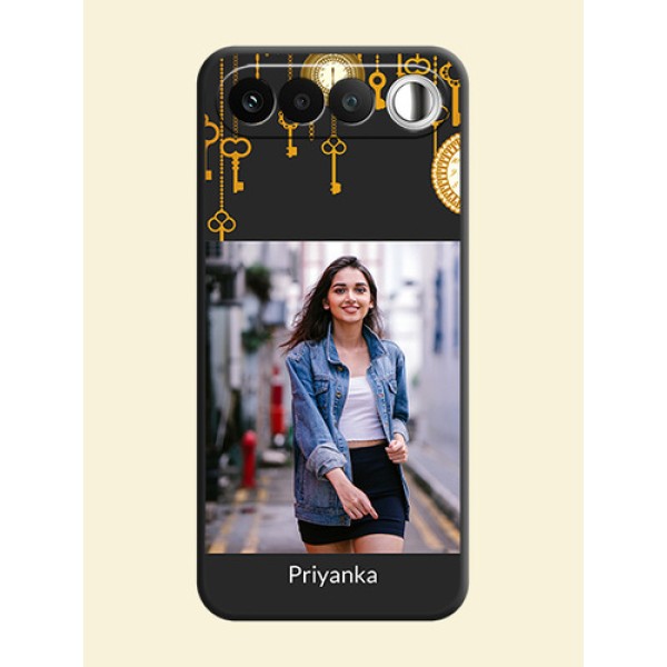 Decorative Design with Text On Space Black Custom Soft Matte Mobile Back Cover - Realme 16 5G
