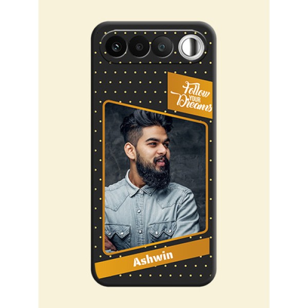 Follow Your Dreams with White Dots On Space Black Custom Soft Matte Mobile Back Cover - Realme 16 5G Follow Your Dreams with White Dots On Space Black Custom Soft Matte Mobile Back Cover - Realme 16 5G