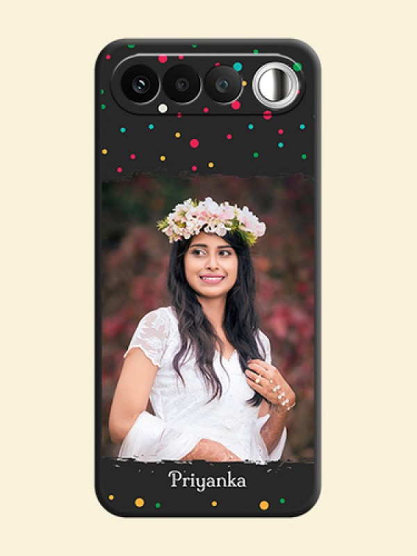 Multicolor Dotted Pattern with Text On Space Black Custom Soft Matte Mobile Back Cover - Realme 16 5G