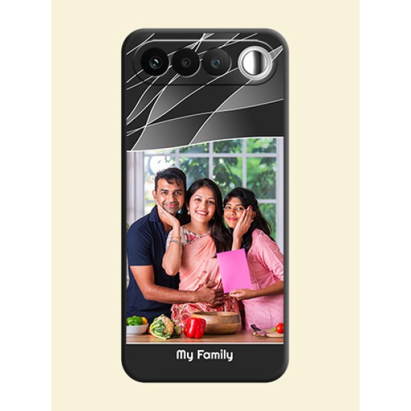 Mixed Wave Lines on Photo On Space Black Custom Soft Matte Mobile Back Cover - Realme 16 5G Mixed Wave Lines on Photo On Space Black Custom Soft Matte Mobile Back Cover - Realme 16 5G
