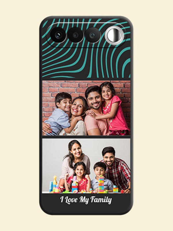 Wave Pattern with 2 Image Holder On Space Black Custom Soft Matte Mobile Back Cover - Realme 16 5G
