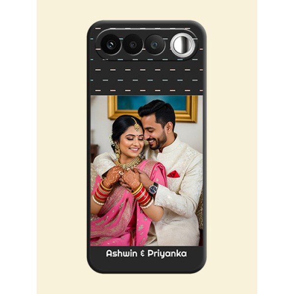 Line Pattern Design with Text On Space Black Custom Soft Matte Mobile Back Cover - Realme 16 5G