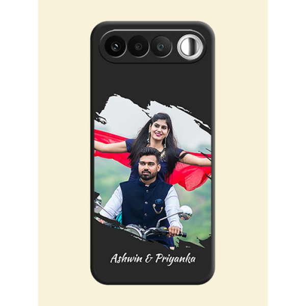 Grunge Brush Strokes on Photo On Space Black Custom Soft Matte Mobile Back Cover - Realme 16 5G Grunge Brush Strokes on Photo On Space Black Custom Soft Matte Mobile Back Cover - Realme 16 5G