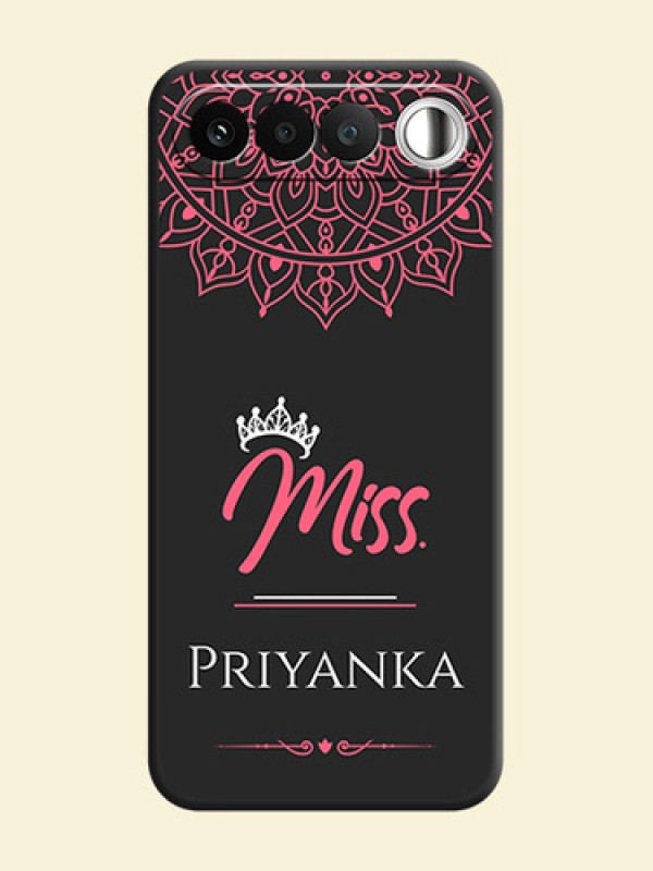 Mrs Name with Floral Design On Space Black Custom Soft Matte Mobile Back Cover - Realme 16 5G