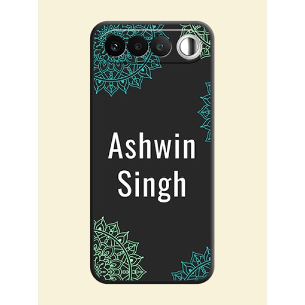 Your Name with Floral Design On Space Black Custom Soft Matte Mobile Back Cover - Realme 16 5G Your Name with Floral Design On Space Black Custom Soft Matte Mobile Back Cover - Realme 16 5G