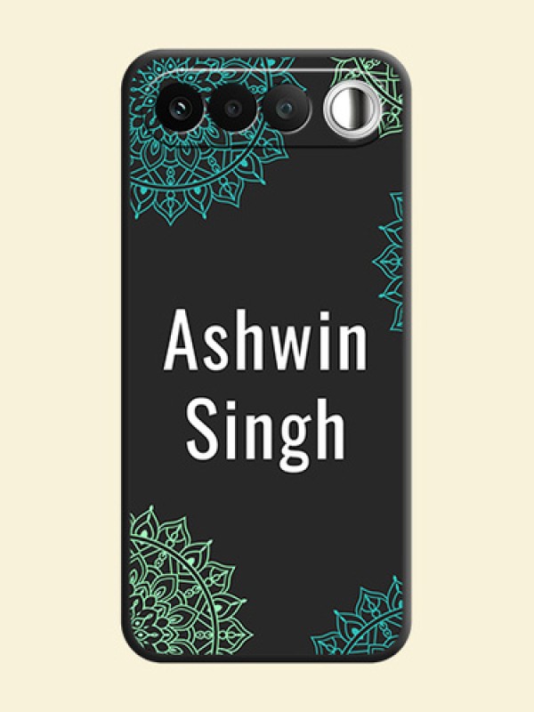 Your Name with Floral Design On Space Black Custom Soft Matte Mobile Back Cover - Realme 16 5G