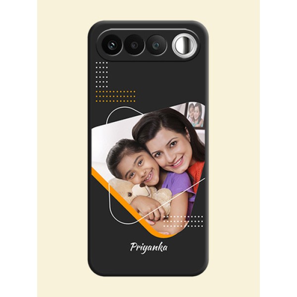 Yellow Triangle on Photo On Space Black Custom Soft Matte Mobile Back Cover - Realme 16 5G Yellow Triangle on Photo On Space Black Custom Soft Matte Mobile Back Cover - Realme 16 5G