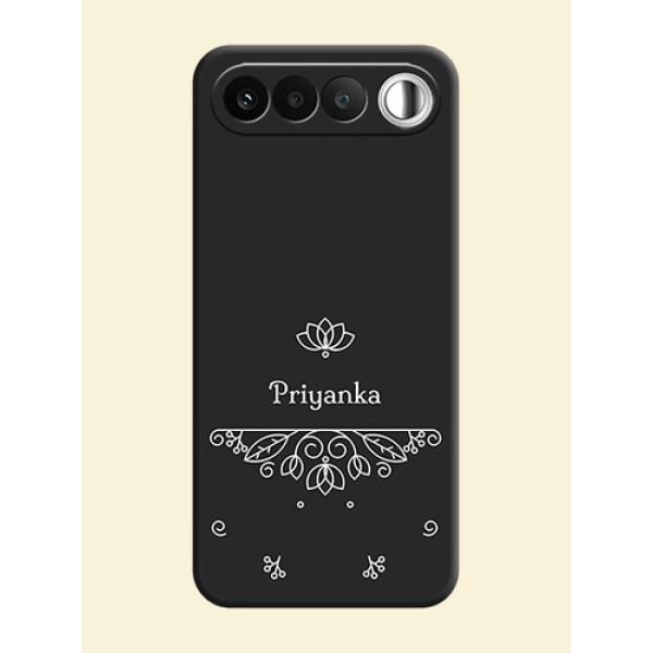 Lotus Garden Custom Text On Space Black Custom Soft Matte Mobile Back Cover - Realme 16 5G Lotus Garden Custom Text On Space Black Custom Soft Matte Mobile Back Cover - Realme 16 5G