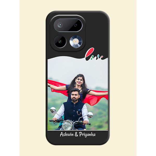 Fall in Love Pattern with Picture on Photo On Space Black Custom Soft Matte Mobile Back Cover - Realme 16 Pro 5G Fall in Love Pattern with Picture on Photo On Space Black Custom Soft Matte Mobile Back Cover - Realme 16 Pro 5G