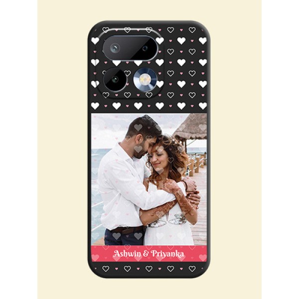 White Color Love Symbols with Text Design on Photo On Space Black Custom Soft Matte Mobile Back Cover - Realme 16 Pro 5G White Color Love Symbols with Text Design on Photo On Space Black Custom Soft Matte Mobile Back Cover - Realme 16 Pro 5G