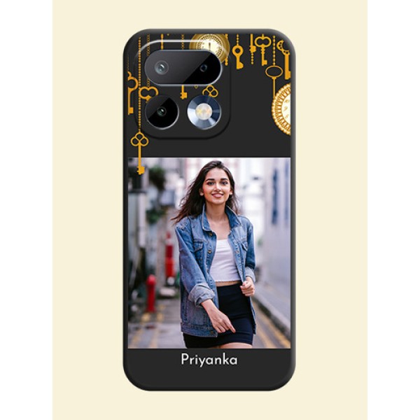 Decorative Design with Text On Space Black Custom Soft Matte Mobile Back Cover - Realme 16 Pro 5G
