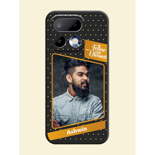 Follow Your Dreams with White Dots On Space Black Custom Soft Matte Mobile Back Cover - Realme 16 Pro 5G Follow Your Dreams with White Dots On Space Black Custom Soft Matte Mobile Back Cover - Realme 16 Pro 5G