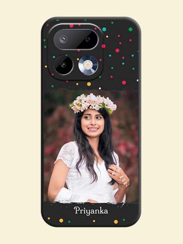 Multicolor Dotted Pattern with Text On Space Black Custom Soft Matte Mobile Back Cover - Realme 16 Pro 5G