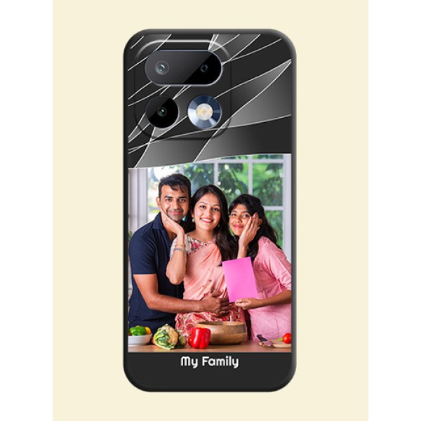 Mixed Wave Lines on Photo On Space Black Custom Soft Matte Mobile Back Cover - Realme 16 Pro 5G Mixed Wave Lines on Photo On Space Black Custom Soft Matte Mobile Back Cover - Realme 16 Pro 5G