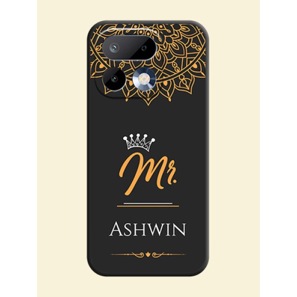 Mr Name with Floral Design On Space Black Custom Soft Matte Mobile Back Cover - Realme 16 Pro 5G Mr Name with Floral Design On Space Black Custom Soft Matte Mobile Back Cover - Realme 16 Pro 5G