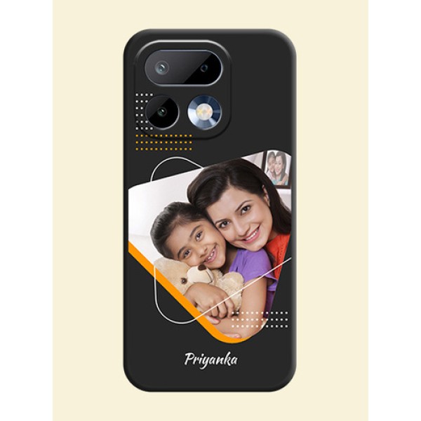 Yellow Triangle on Photo On Space Black Custom Soft Matte Mobile Back Cover - Realme 16 Pro 5G Yellow Triangle on Photo On Space Black Custom Soft Matte Mobile Back Cover - Realme 16 Pro 5G