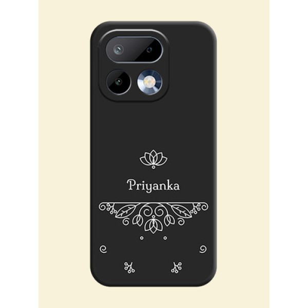Lotus Garden Custom Text On Space Black Custom Soft Matte Mobile Back Cover - Realme 16 Pro 5G Lotus Garden Custom Text On Space Black Custom Soft Matte Mobile Back Cover - Realme 16 Pro 5G