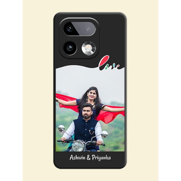 Fall in Love Pattern with Picture on Photo On Space Black Custom Soft Matte Mobile Back Cover - Realme 16 Pro Plus 5G Fall in Love Pattern with Picture on Photo On Space Black Custom Soft Matte Mobile Back Cover - Realme 16 Pro Plus 5G