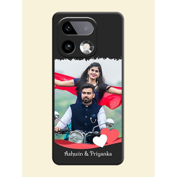 Pin Color Love Shaped Ribbon Design with Text On Space Black Custom Soft Matte Mobile Back Cover - Realme 16 Pro Plus 5G Pin Color Love Shaped Ribbon Design with Text On Space Black Custom Soft Matte Mobile Back Cover - Realme 16 Pro Plus 5G