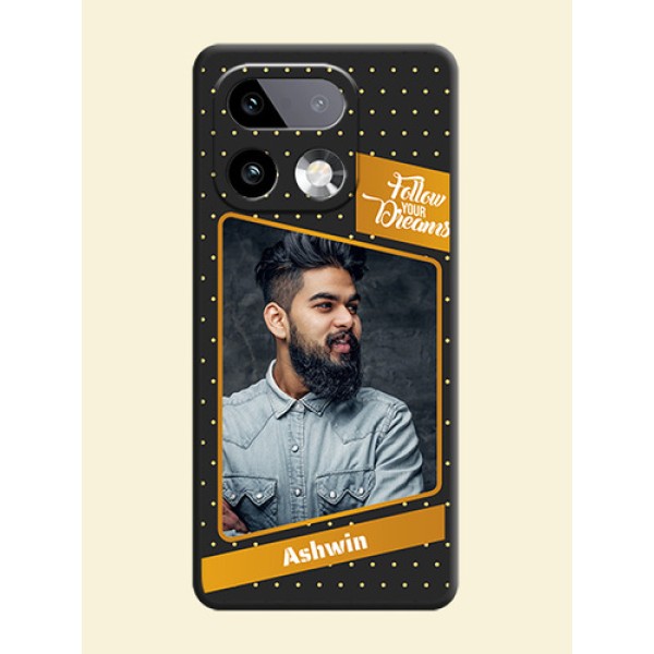 Follow Your Dreams with White Dots On Space Black Custom Soft Matte Mobile Back Cover - Realme 16 Pro Plus 5G Follow Your Dreams with White Dots On Space Black Custom Soft Matte Mobile Back Cover - Realme 16 Pro Plus 5G