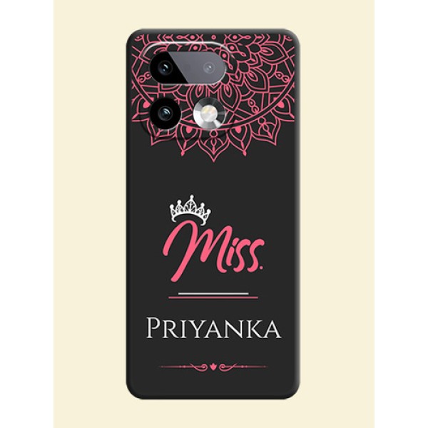 Mrs Name with Floral Design On Space Black Custom Soft Matte Mobile Back Cover - Realme 16 Pro Plus 5G Mrs Name with Floral Design On Space Black Custom Soft Matte Mobile Back Cover - Realme 16 Pro Plus 5G
