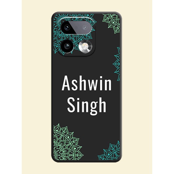 Your Name with Floral Design On Space Black Custom Soft Matte Mobile Back Cover - Realme 16 Pro Plus 5G Your Name with Floral Design On Space Black Custom Soft Matte Mobile Back Cover - Realme 16 Pro Plus 5G