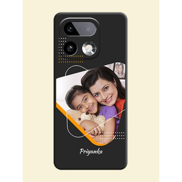 Yellow Triangle on Photo On Space Black Custom Soft Matte Mobile Back Cover - Realme 16 Pro Plus 5G Yellow Triangle on Photo On Space Black Custom Soft Matte Mobile Back Cover - Realme 16 Pro Plus 5G