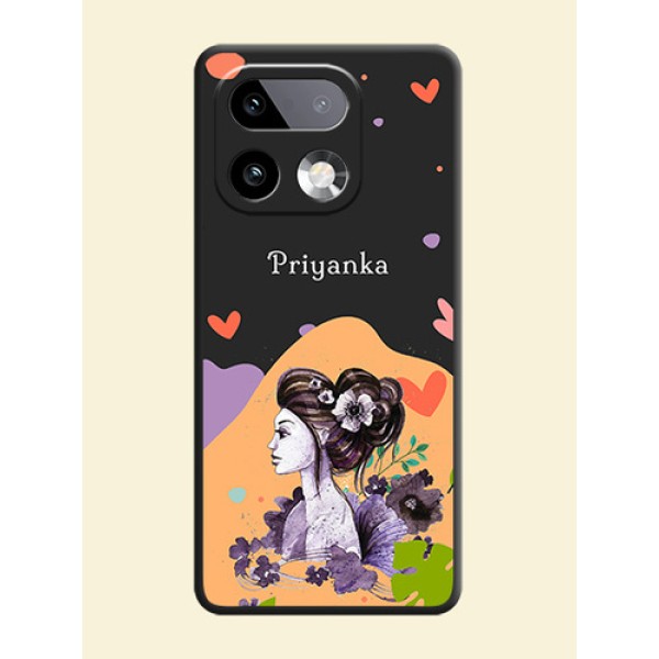 Namecase For Her With Fancy Lady Image On Space Black Custom Soft Matte Mobile Back Cover - Realme 16 Pro Plus 5G Namecase For Her With Fancy Lady Image On Space Black Custom Soft Matte Mobile Back Cover - Realme 16 Pro Plus 5G