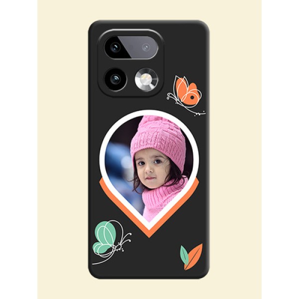 Upload Pic With Simple Butterly Design On Space Black Custom Soft Matte Mobile Back Cover - Realme 16 Pro Plus 5G Upload Pic With Simple Butterly Design On Space Black Custom Soft Matte Mobile Back Cover - Realme 16 Pro Plus 5G