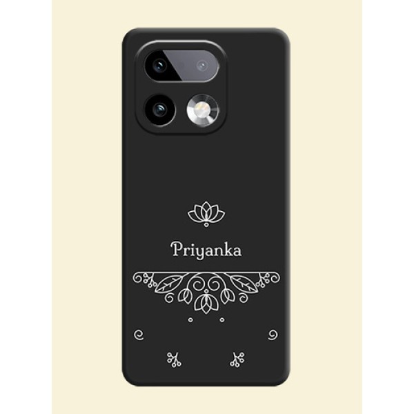 Lotus Garden Custom Text On Space Black Custom Soft Matte Mobile Back Cover - Realme 16 Pro Plus 5G Lotus Garden Custom Text On Space Black Custom Soft Matte Mobile Back Cover - Realme 16 Pro Plus 5G
