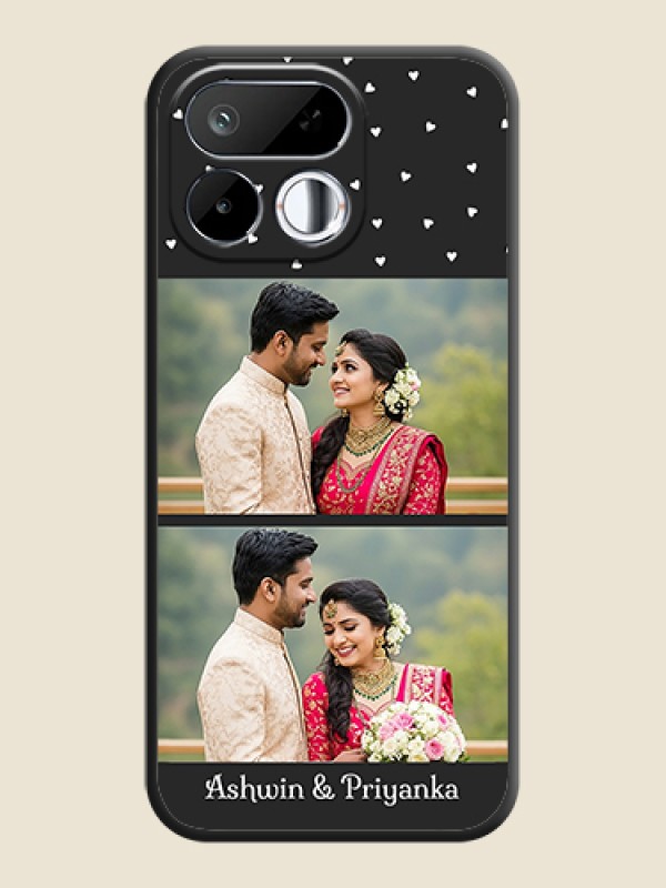 Miniature Love Symbols with Name On Space Black Custom Soft Matte Mobile Back Cover - Realme 16T 5G