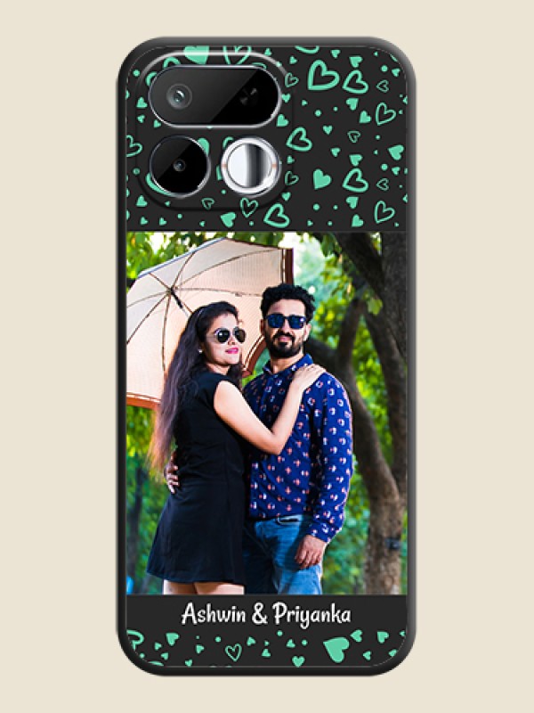 Sea Green Indefinite Love Pattern on Photo On Space Black Custom Soft Matte Mobile Back Cover - Realme 16T 5G