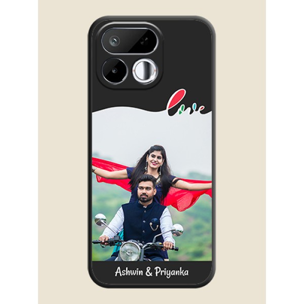 Fall in Love Pattern with Picture on Photo On Space Black Custom Soft Matte Mobile Back Cover - Realme 16T 5G Fall in Love Pattern with Picture on Photo On Space Black Custom Soft Matte Mobile Back Cover - Realme 16T 5G
