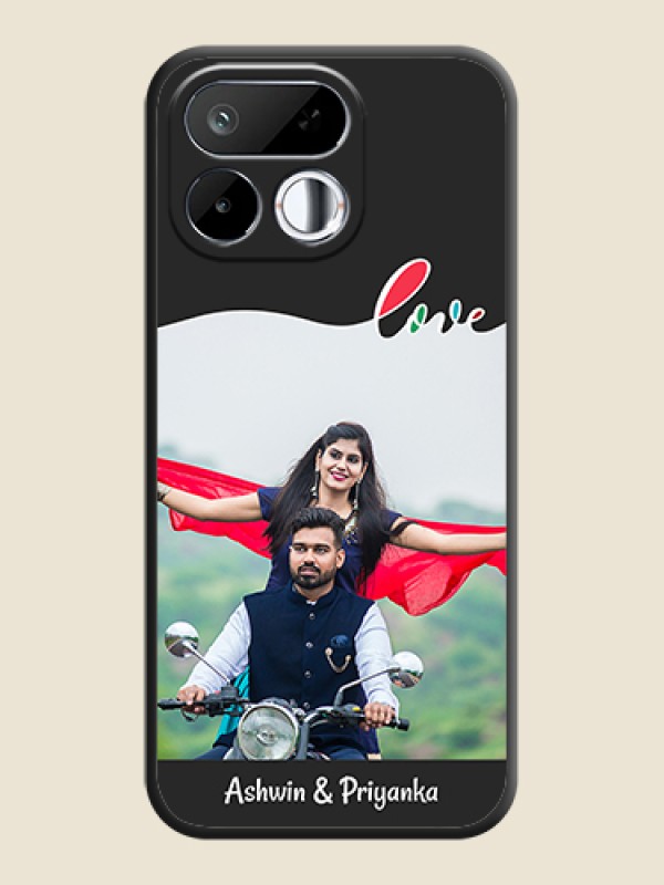 Fall in Love Pattern with Picture on Photo On Space Black Custom Soft Matte Mobile Back Cover - Realme 16T 5G