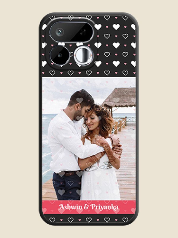 White Color Love Symbols with Text Design on Photo On Space Black Custom Soft Matte Mobile Back Cover - Realme 16T 5G