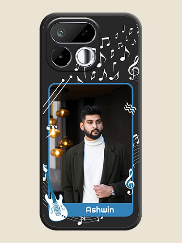 Musical Theme Design with Text on Photo On Space Black Custom Soft Matte Mobile Back Cover - Realme 16T 5G