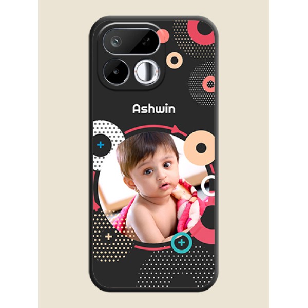 Multicoloured Round Image On Space Black Custom Soft Matte Mobile Back Cover - Realme 16T 5G Multicoloured Round Image On Space Black Custom Soft Matte Mobile Back Cover - Realme 16T 5G